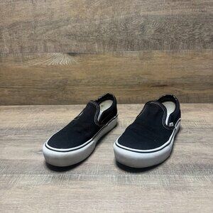 Vans Classic Black Canvas Slip On Platform Sneakers Women's Size 8.5